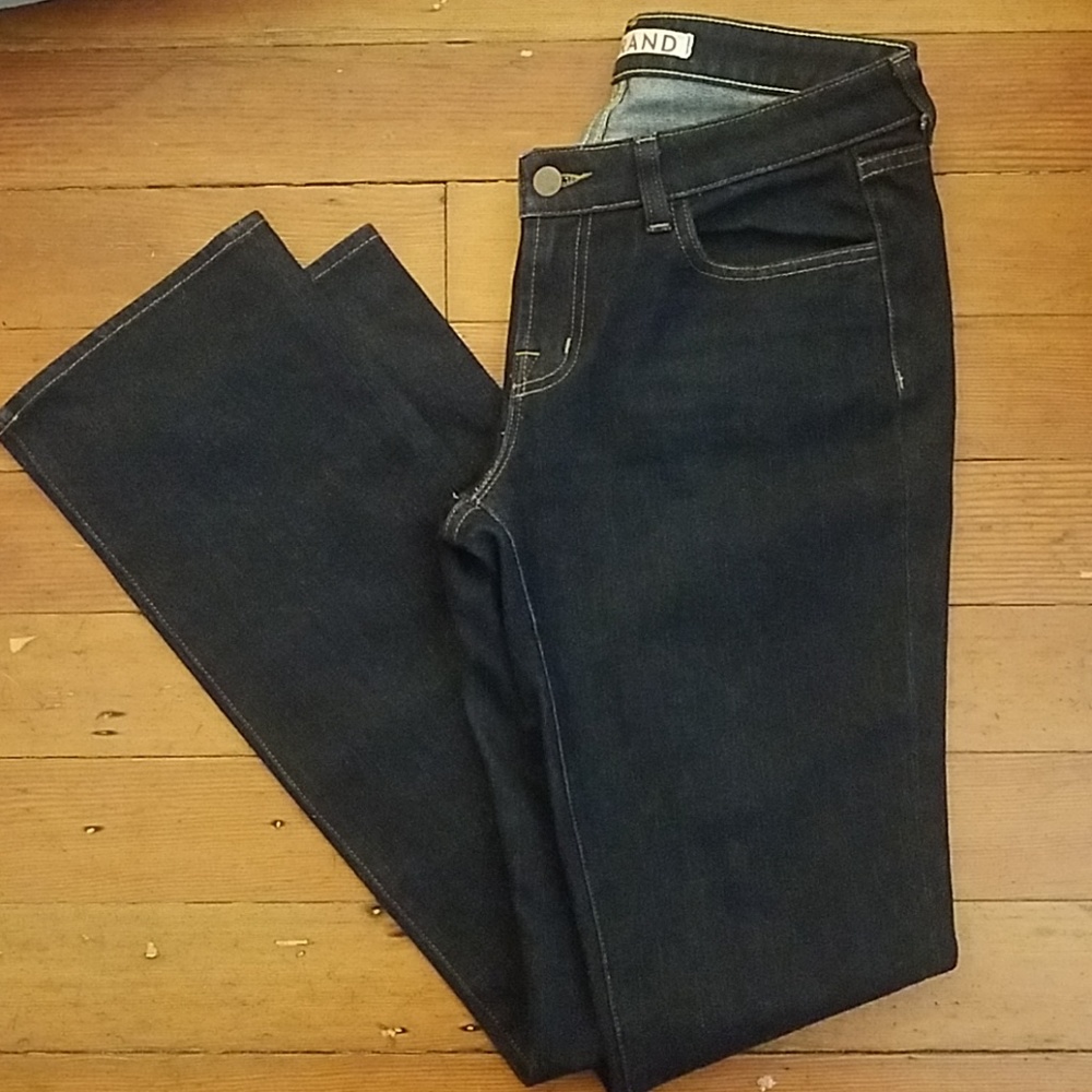 J Brand dark colored straight leg jeans
